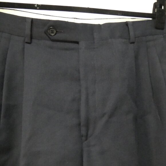 Unbranded | 18 inch waist measured | Dark Navy Pleated Dress Pants - Picture 4 of 16